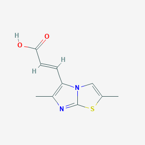 molecular formula C10H10N2O2S B3419910 (E)-3-(2,6-Dimethylimidazo[2,1-b]thiazol-5-yl)acrylic acid CAS No. 1613051-26-5