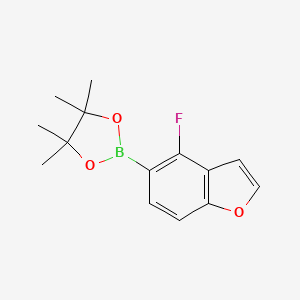 molecular formula C14H16BFO3 B3419962 2-(4-Fluorobenzofuran-5-yl)-4,4,5,5-tetramethyl-1,3,2-dioxaborolane CAS No. 1628703-39-8