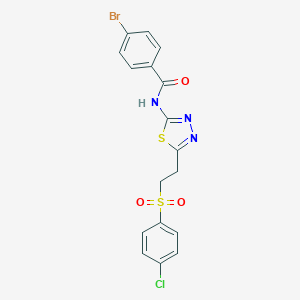 4-BROMO-N-{5-[2-(4-CHLOROBENZENESULFONYL)ETHYL]-1,3,4-THIADIAZOL-2-YL}BENZAMIDE