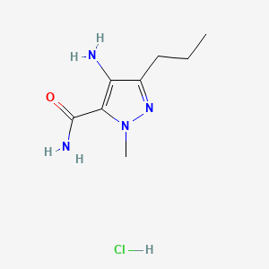 molecular formula C8H15ClN4O B3420037 4-Amino-1-methyl-3-propyl-1H-pyrazole-5-carboxamide Hydrochloride CAS No. 1688656-88-3