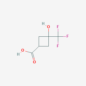 molecular formula C6H7F3O3 B3420049 3-羟基-3-(三氟甲基)环丁烷羧酸 CAS No. 1690177-86-6