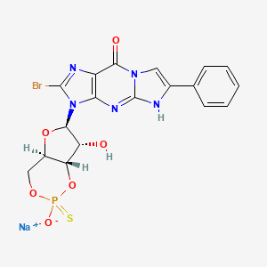 molecular formula C18H15BrN5O6PS B3420134 Rp-8-Br-PET-环状GMPS，钠盐 CAS No. 172806-20-1