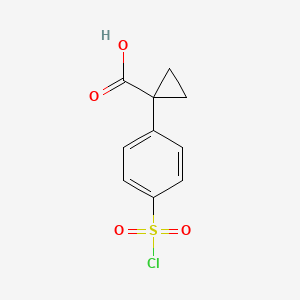 molecular formula C10H9ClO4S B3420200 1-(4-(Chlorosulfonyl)phenyl)cyclopropane-1-carboxylic acid CAS No. 1780234-78-7
