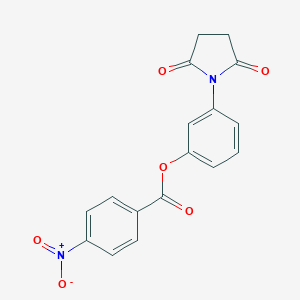 molecular formula C17H12N2O6 B342024 3-(2,5-Dioxo-1-pyrrolidinyl)phenyl 4-nitrobenzoate 