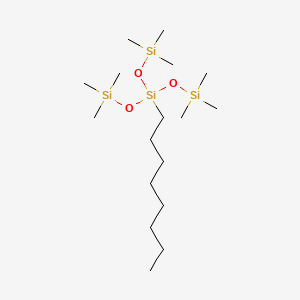 B3420418 Trisiloxane, 1,1,1,5,5,5-hexamethyl-3-octyl-3-[(trimethylsilyl)oxy]- CAS No. 187592-85-4