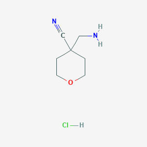 molecular formula C7H13ClN2O B3420470 4-(Aminomethyl)tetrahydro-2H-pyran-4-carbonitrile hydrochloride CAS No. 1909325-40-1