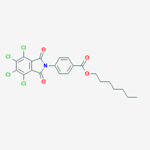 molecular formula C22H19Cl4NO4 B342052 heptyl 4-(4,5,6,7-tetrachloro-1,3-dioxo-1,3-dihydro-2H-isoindol-2-yl)benzoate 