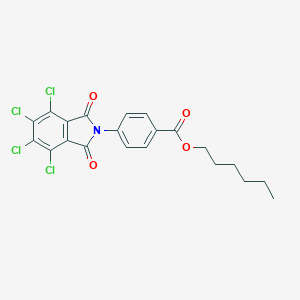 molecular formula C21H17Cl4NO4 B342060 hexyl 4-(4,5,6,7-tetrachloro-1,3-dioxo-1,3-dihydro-2H-isoindol-2-yl)benzoate 