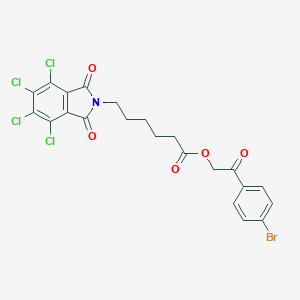 molecular formula C22H16BrCl4NO5 B342062 2-(4-bromophenyl)-2-oxoethyl 6-(4,5,6,7-tetrachloro-1,3-dioxo-1,3-dihydro-2H-isoindol-2-yl)hexanoate 
