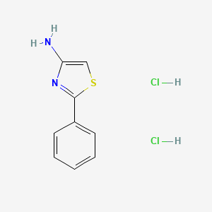 molecular formula C9H10Cl2N2S B3420658 2-Phenyl-1,3-thiazol-4-amine dihydrochloride CAS No. 1989672-31-2