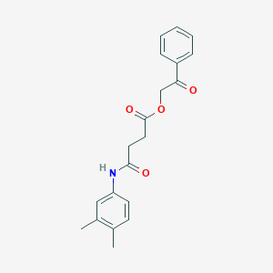 molecular formula C20H21NO4 B342082 2-Oxo-2-phenylethyl 4-(3,4-dimethylanilino)-4-oxobutanoate 