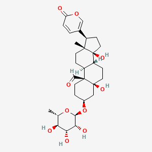 (3S,5S,8R,9S,10S,13R,14S,17R)-5,14-dihydroxy-13-methyl-17-(6-oxopyran-3-yl)-3-[(2R,3R,4R,5R,6S)-3,4,5-trihydroxy-6-methyloxan-2-yl]oxy-2,3,4,6,7,8,9,11,12,15,16,17-dodecahydro-1H-cyclopenta[a]phenanthrene-10-carbaldehyde