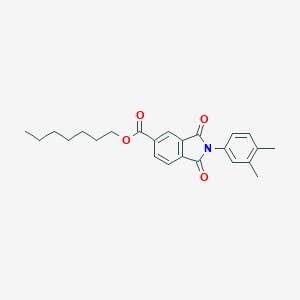 molecular formula C24H27NO4 B342094 Heptyl 2-(3,4-dimethylphenyl)-1,3-dioxo-5-isoindolinecarboxylate 