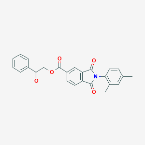 molecular formula C25H19NO5 B342097 2-Oxo-2-phenylethyl 2-(2,4-dimethylphenyl)-1,3-dioxo-5-isoindolinecarboxylate 