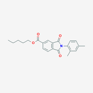 molecular formula C22H23NO4 B342102 Pentyl 2-(2,4-dimethylphenyl)-1,3-dioxo-5-isoindolinecarboxylate 