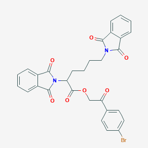 molecular formula C30H23BrN2O7 B342109 2-(4-bromophenyl)-2-oxoethyl 2,6-bis(1,3-dioxo-1,3-dihydro-2H-isoindol-2-yl)hexanoate 
