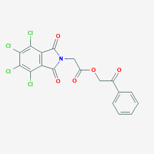 molecular formula C18H9Cl4NO5 B342122 2-oxo-2-phenylethyl (4,5,6,7-tetrachloro-1,3-dioxo-1,3-dihydro-2H-isoindol-2-yl)acetate 