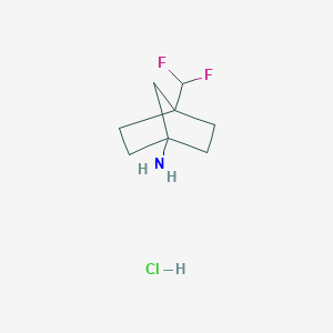 molecular formula C8H14ClF2N B3421228 4-(二氟甲基)双环[2.2.1]庚烷-1-胺盐酸盐 CAS No. 2108852-82-8