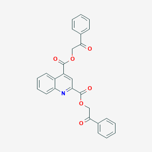 molecular formula C27H19NO6 B342134 Bis(2-oxo-2-phenylethyl) 2,4-quinolinedicarboxylate 