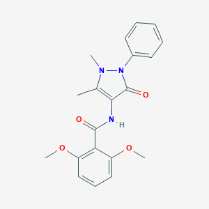 molecular formula C20H21N3O4 B342138 N-(1,5-dimethyl-3-oxo-2-phenyl-2,3-dihydro-1H-pyrazol-4-yl)-2,6-dimethoxybenzamide 