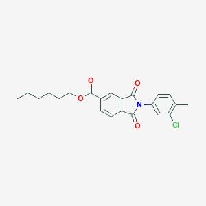 molecular formula C22H22ClNO4 B342144 Hexyl 2-(3-chloro-4-methylphenyl)-1,3-dioxoisoindoline-5-carboxylate 