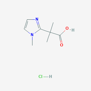 molecular formula C8H13ClN2O2 B3421459 2-Methyl-2-(1-methyl-1H-imidazol-2-yl)propanoic acid hydrochloride CAS No. 2172541-00-1