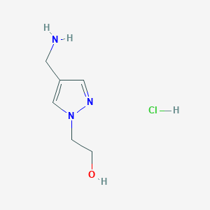 molecular formula C6H12ClN3O B3421466 2-[4-(Aminomethyl)pyrazol-1-yl]ethanol;hydrochloride CAS No. 2174008-06-9