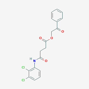 molecular formula C18H15Cl2NO4 B342149 2-Oxo-2-phenylethyl 4-(2,3-dichloroanilino)-4-oxobutanoate 