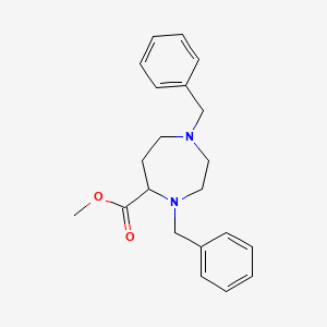 molecular formula C21H26N2O2 B3421580 1H-1,4-Diazepine-5-carboxylic acid, hexahydro-1,4-bis(phenylmethyl)-, methyl ester CAS No. 220364-79-4