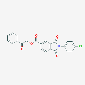 molecular formula C23H14ClNO5 B342160 2-oxo-2-phenylethyl 2-(4-chlorophenyl)-1,3-dioxo-2,3-dihydro-1H-isoindole-5-carboxylate 