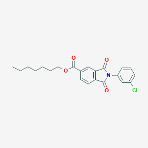 Heptyl 2-(3-chlorophenyl)-1,3-dioxo-5-isoindolinecarboxylate