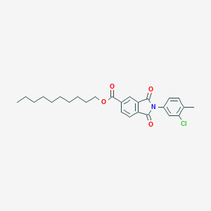 molecular formula C26H30ClNO4 B342172 Decyl 2-(3-chloro-4-methylphenyl)-1,3-dioxoisoindoline-5-carboxylate 