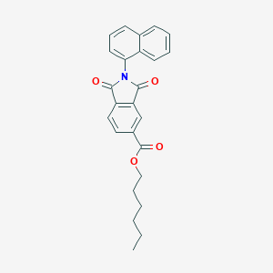 molecular formula C25H23NO4 B342173 Hexyl 2-(1-naphthyl)-1,3-dioxo-5-isoindolinecarboxylate 
