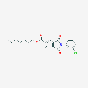 molecular formula C23H24ClNO4 B342175 Heptyl 2-(3-chloro-4-methylphenyl)-1,3-dioxoisoindoline-5-carboxylate 
