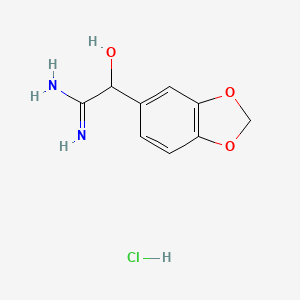 molecular formula C9H10N2O3 B3421787 2-(2H-1,3-benzodioxol-5-yl)-2-hydroxyethanimidamide hydrochloride CAS No. 22693-89-6