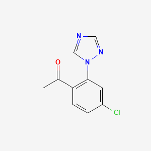 molecular formula C10H8ClN3O B3421814 1-[4-Chloro-2-(1,2,4-triazol-1-yl)phenyl]ethanone CAS No. 2297609-50-6