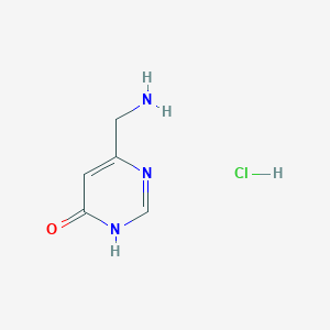 molecular formula C5H8ClN3O B3421850 6-(aminomethyl)-1,4-dihydropyrimidin-4-one hydrochloride CAS No. 2303566-01-8