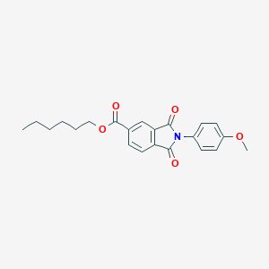 molecular formula C22H23NO5 B342197 Hexyl 2-(4-methoxyphenyl)-1,3-dioxoisoindoline-5-carboxylate 