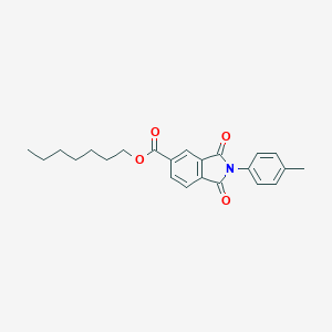 molecular formula C23H25NO4 B342199 Heptyl 2-(4-methylphenyl)-1,3-dioxo-5-isoindolinecarboxylate 