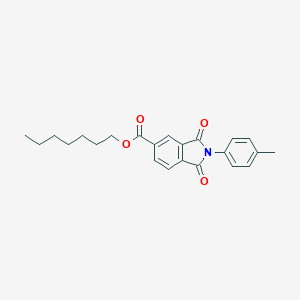 molecular formula C23H25NO4 B342199 Heptyl 2-(4-methylphenyl)-1,3-dioxoisoindole-5-carboxylate 