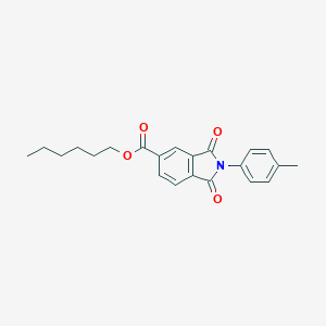 molecular formula C22H23NO4 B342201 Hexyl 2-(4-methylphenyl)-1,3-dioxo-5-isoindolinecarboxylate 