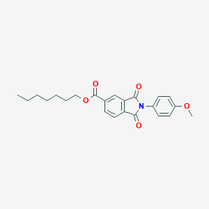 molecular formula C23H25NO5 B342205 Heptyl 2-(4-methoxyphenyl)-1,3-dioxo-5-isoindolinecarboxylate 