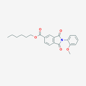 molecular formula C22H23NO5 B342206 Hexyl 2-(2-methoxyphenyl)-1,3-dioxoisoindoline-5-carboxylate 