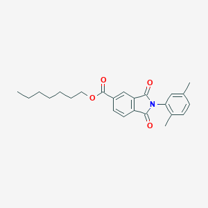 molecular formula C24H27NO4 B342211 Heptyl 2-(2,5-dimethylphenyl)-1,3-dioxoisoindoline-5-carboxylate 
