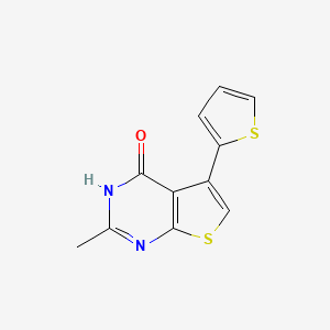 molecular formula C11H8N2OS2 B3422126 2-甲基-5-(噻吩-2-基)-3H,4H-噻吩并[2,3-d]嘧啶-4-酮 CAS No. 243669-49-0