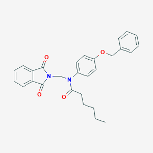 molecular formula C28H28N2O4 B342214 N-[4-(benzyloxy)phenyl]-N-[(1,3-dioxo-1,3-dihydro-2H-isoindol-2-yl)methyl]hexanamide 