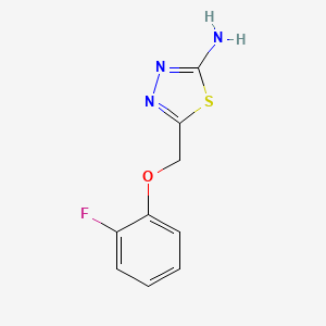 molecular formula C9H8FN3OS B3422190 5-[(2-Fluorophenoxy)methyl]-1,3,4-thiadiazol-2-amine CAS No. 247128-21-8