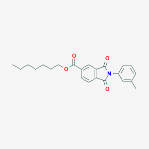 molecular formula C23H25NO4 B342220 Heptyl 2-(3-methylphenyl)-1,3-dioxoisoindoline-5-carboxylate 