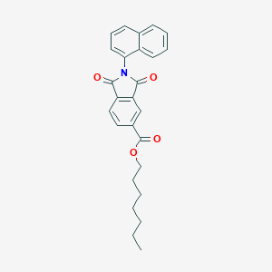molecular formula C26H25NO4 B342227 Heptyl 2-(1-naphthyl)-1,3-dioxo-5-isoindolinecarboxylate 