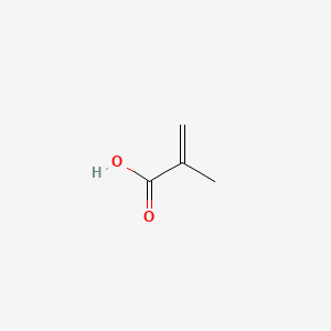 molecular formula C4H6O2<br>C4H6O2<br>CH2=C(CH3)COOH B3422292 Methacrylic acid CAS No. 25087-26-7